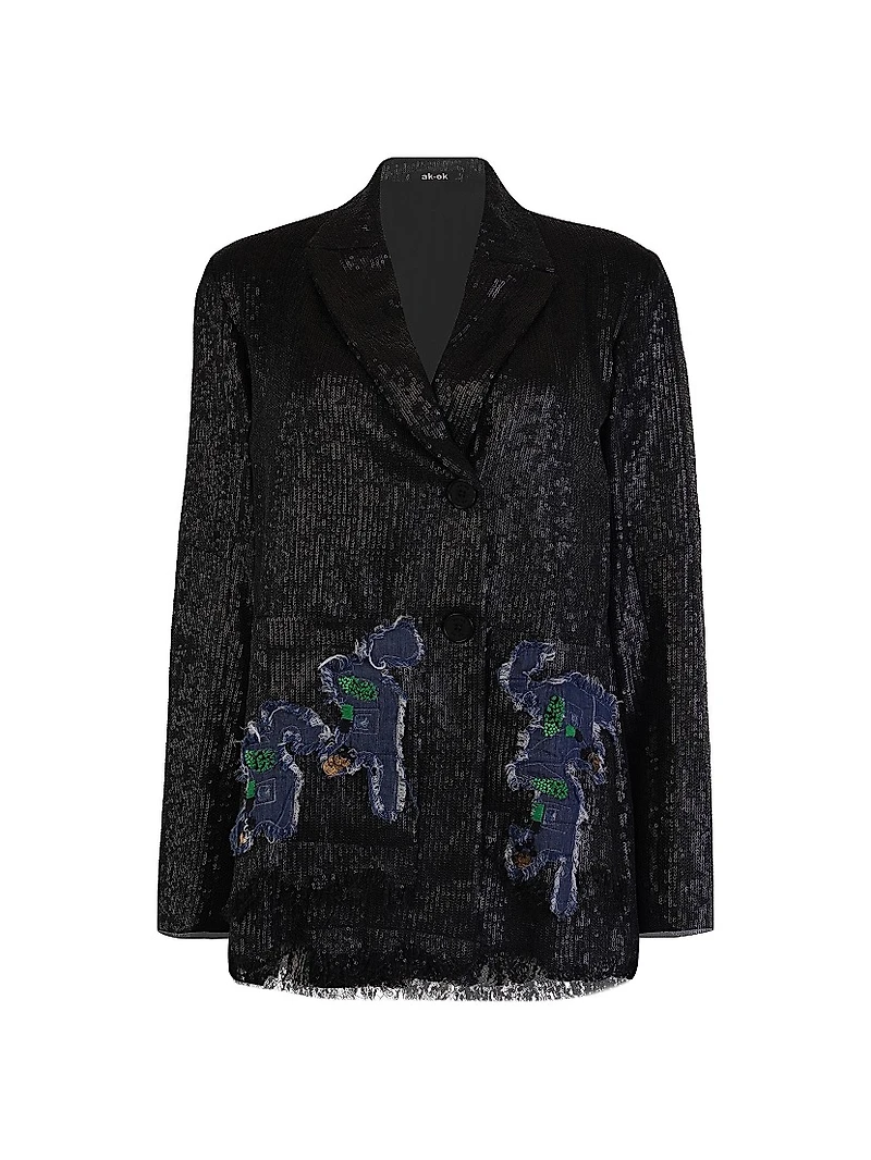 Sequined Single-Breasted Blazer