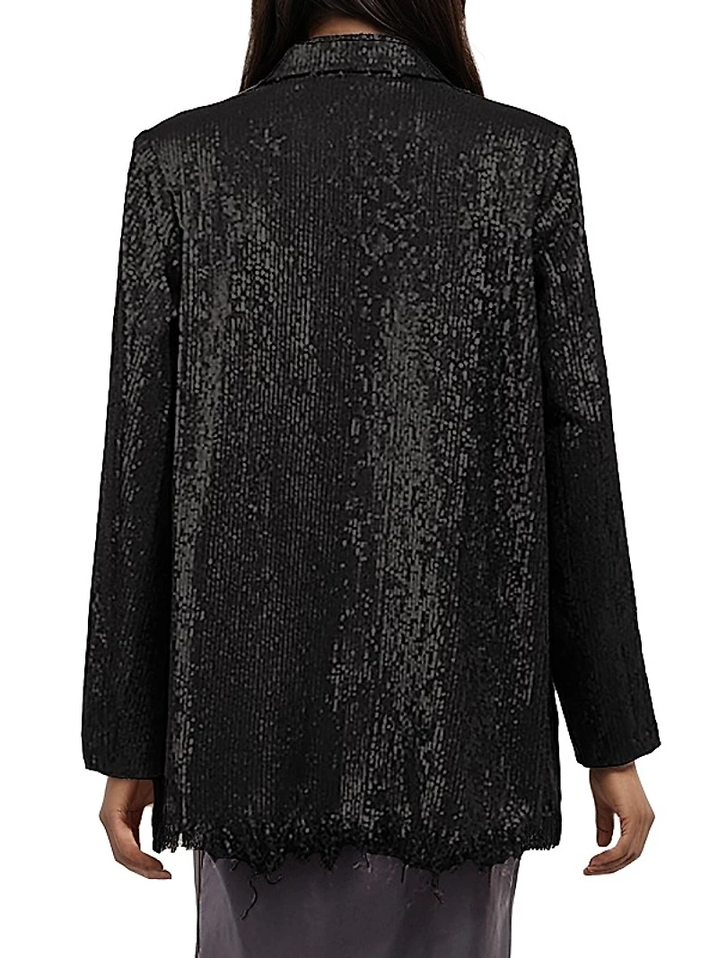 Sequined Single-Breasted Blazer
