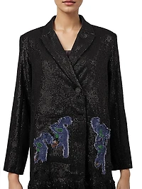 Sequined Single-Breasted Blazer