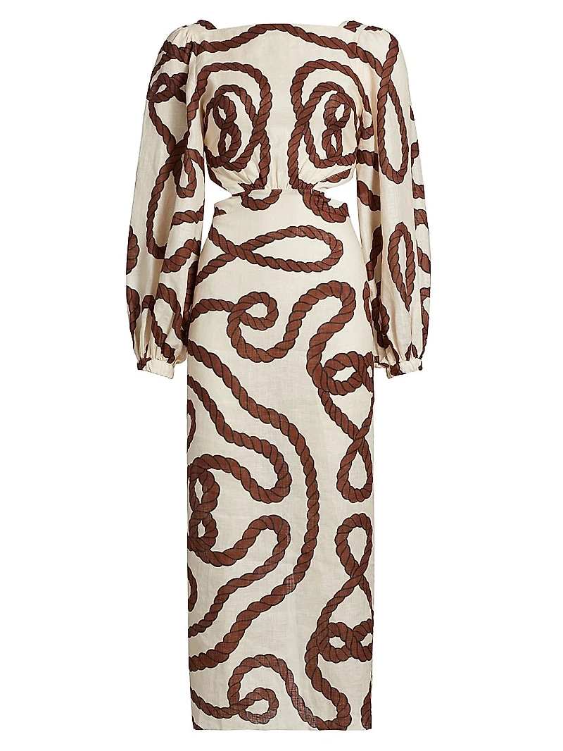 Sailing Robes Linen Maxi Dress