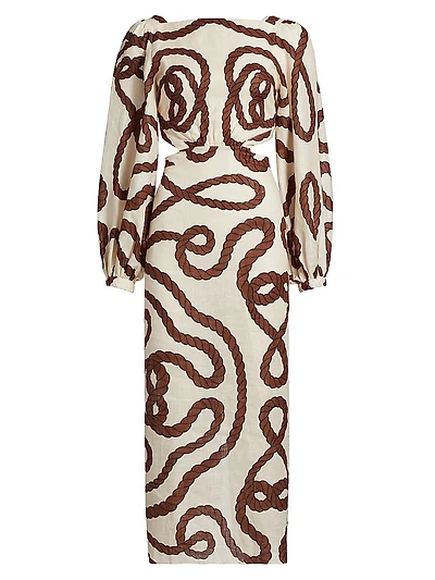 Sailing Robes Linen Maxi Dress