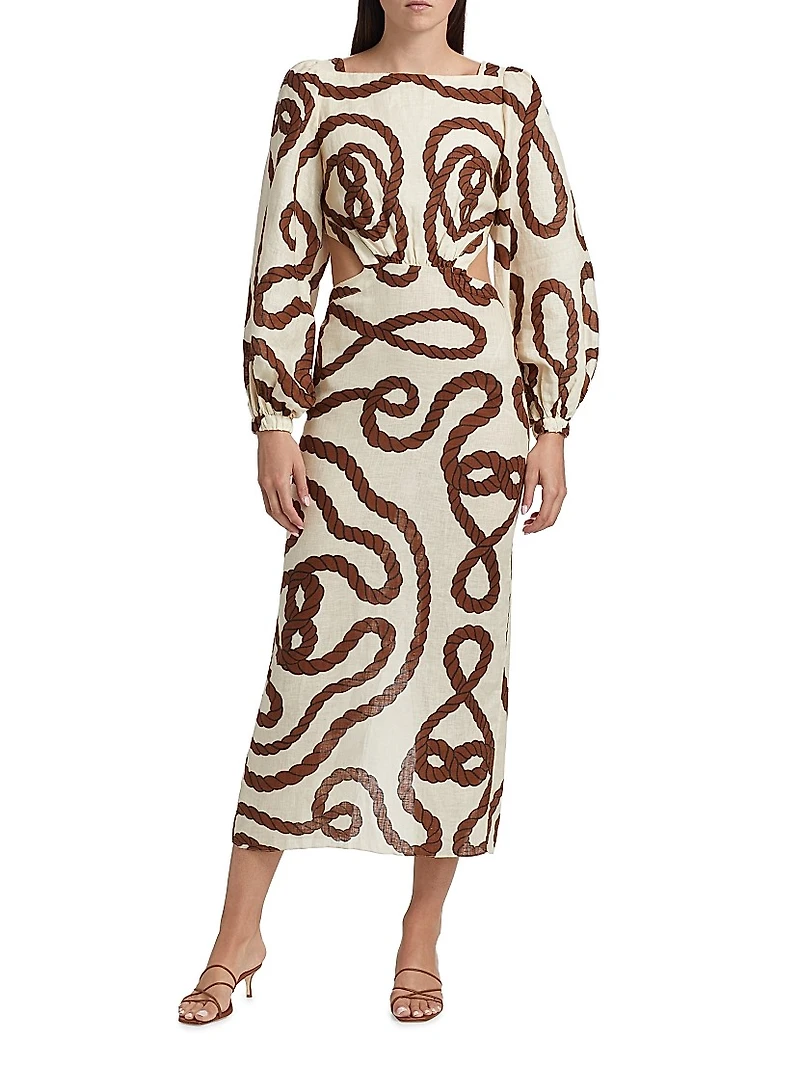 Sailing Robes Linen Maxi Dress