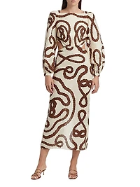 Sailing Robes Linen Maxi Dress