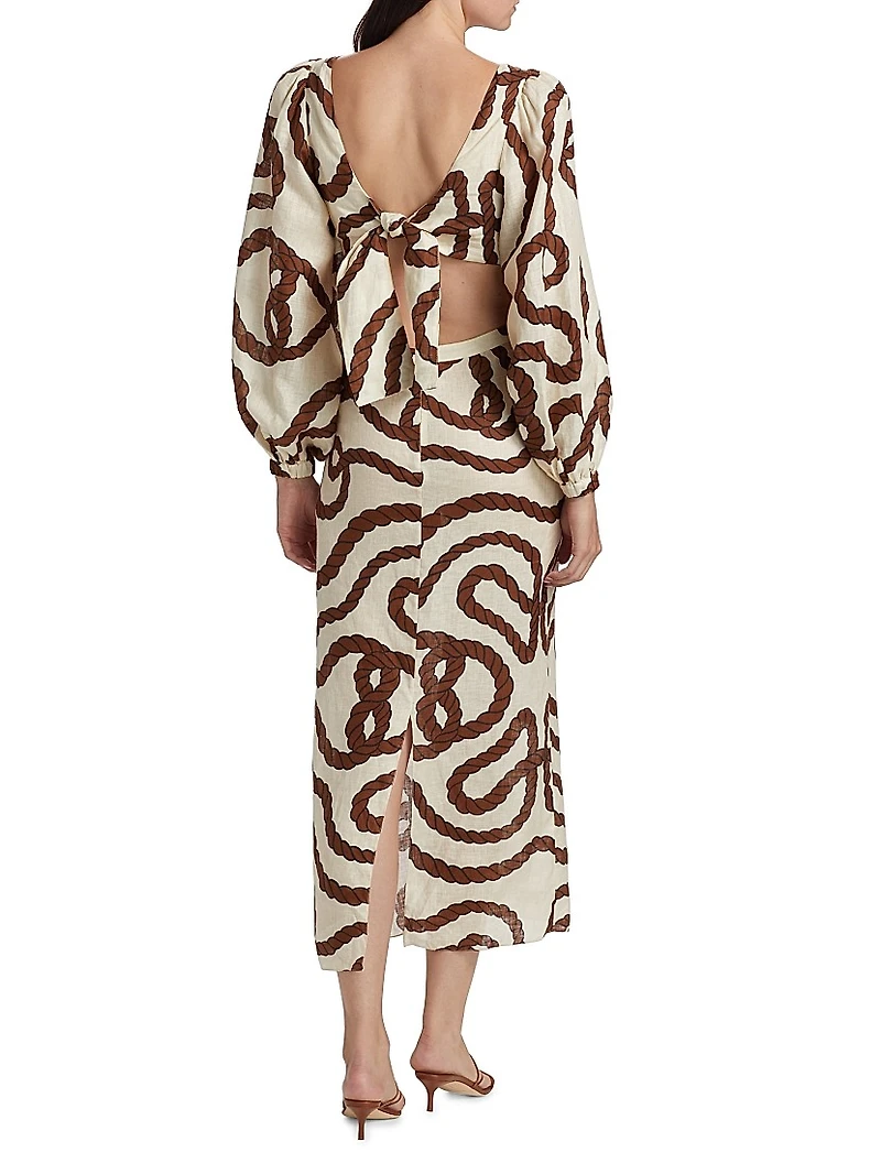 Sailing Robes Linen Maxi Dress