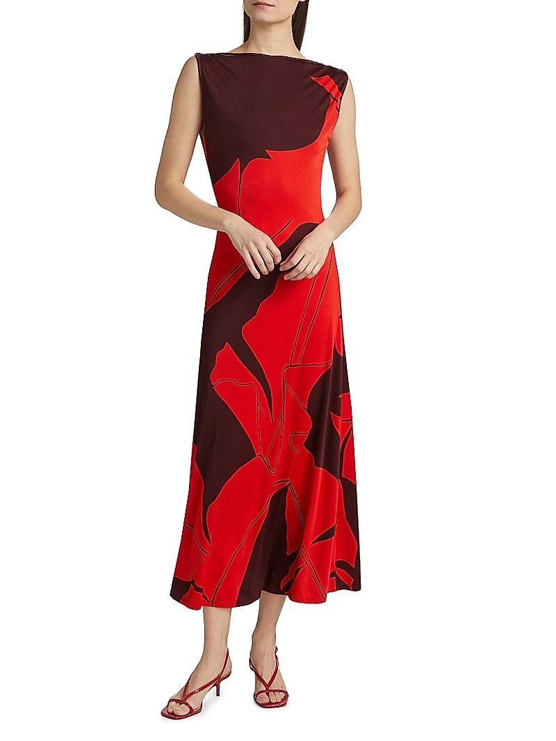 Fermina Deep Heart Ankle Dress