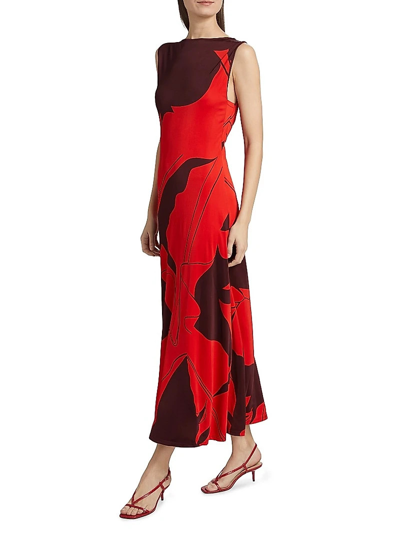 Fermina Deep Heart Ankle Dress