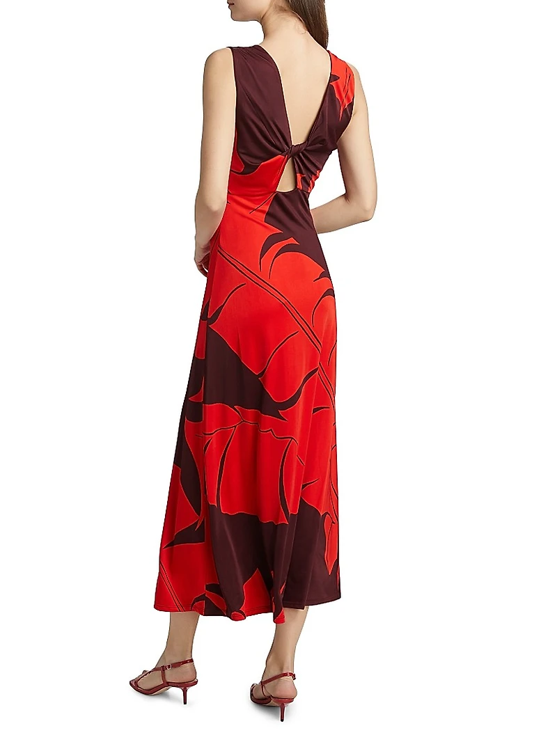 Fermina Deep Heart Ankle Dress