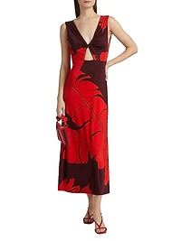 Fermina Deep Heart Ankle Dress