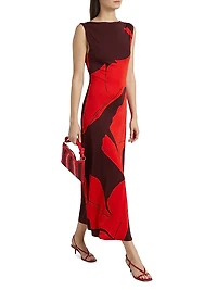 Fermina Deep Heart Ankle Dress