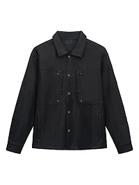 Red Light District Faux Leather Shirt Jacket