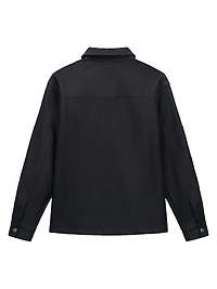 Red Light District Faux Leather Shirt Jacket