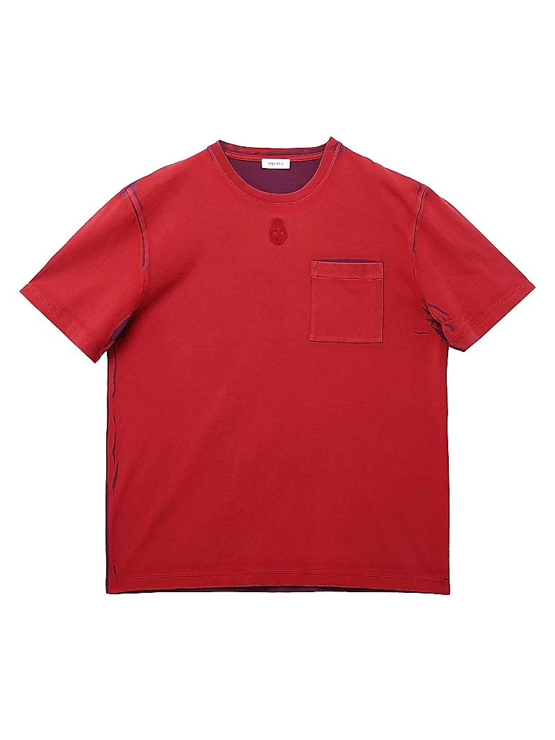 Skull Embroidered Cotton T-Shirt