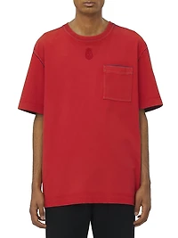 Skull Embroidered Cotton T-Shirt