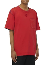 Skull Embroidered Cotton T-Shirt