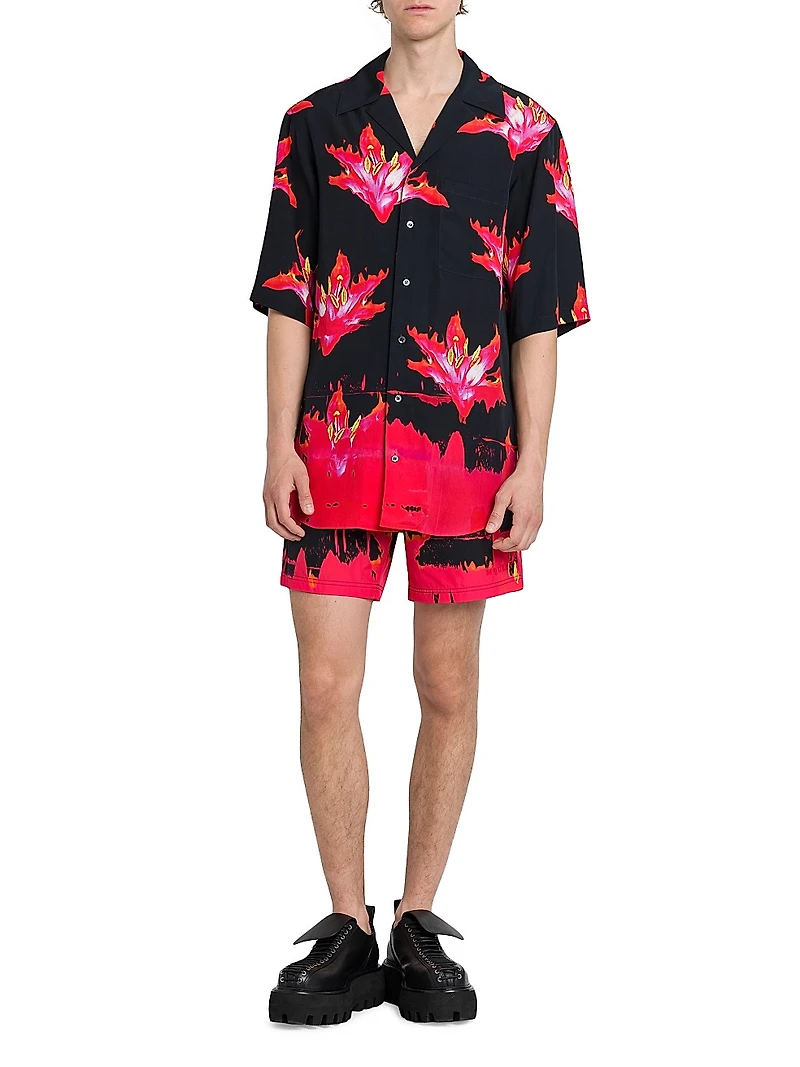 Fire Lily Swim Trunks
