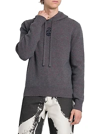 Skull Wool Knit Hoodie