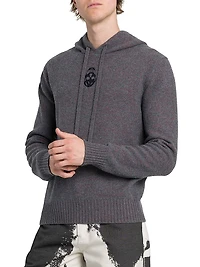 Skull Wool Knit Hoodie