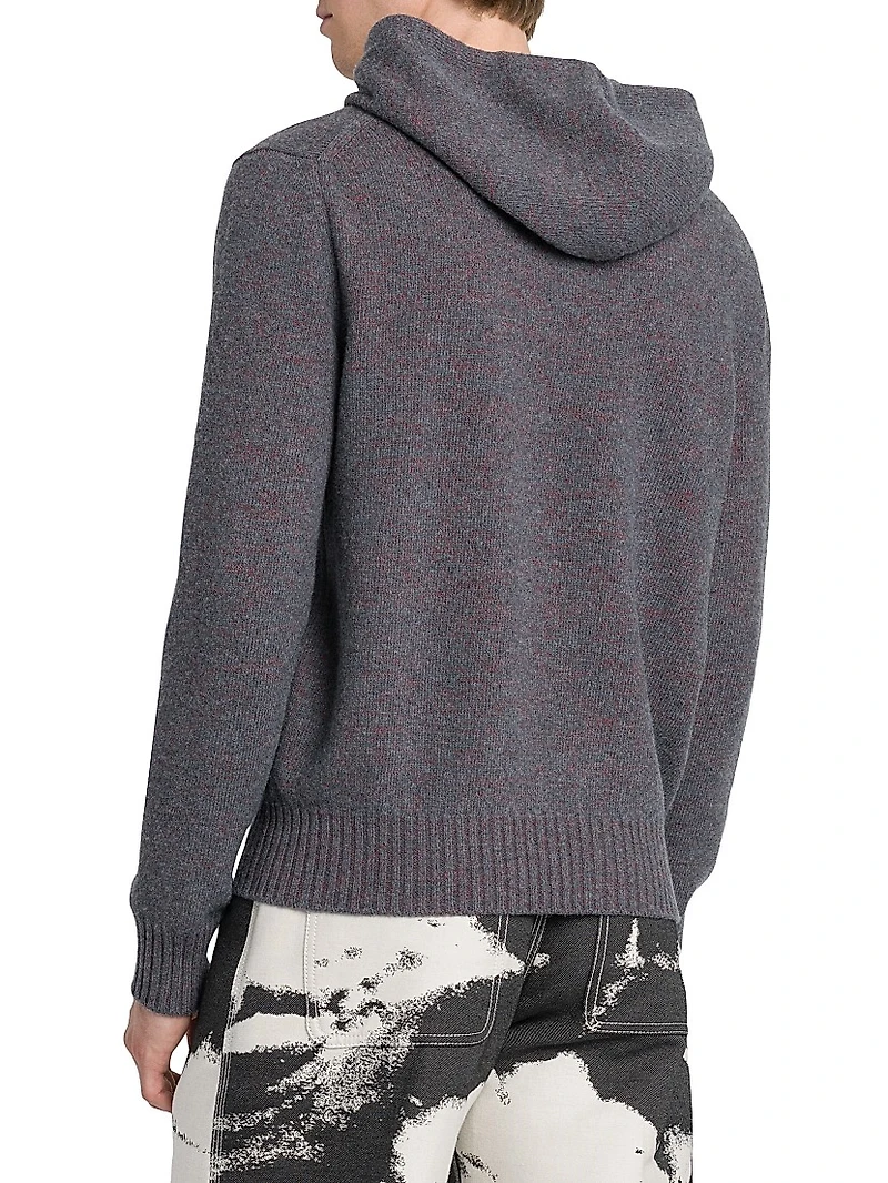 Skull Wool Knit Hoodie