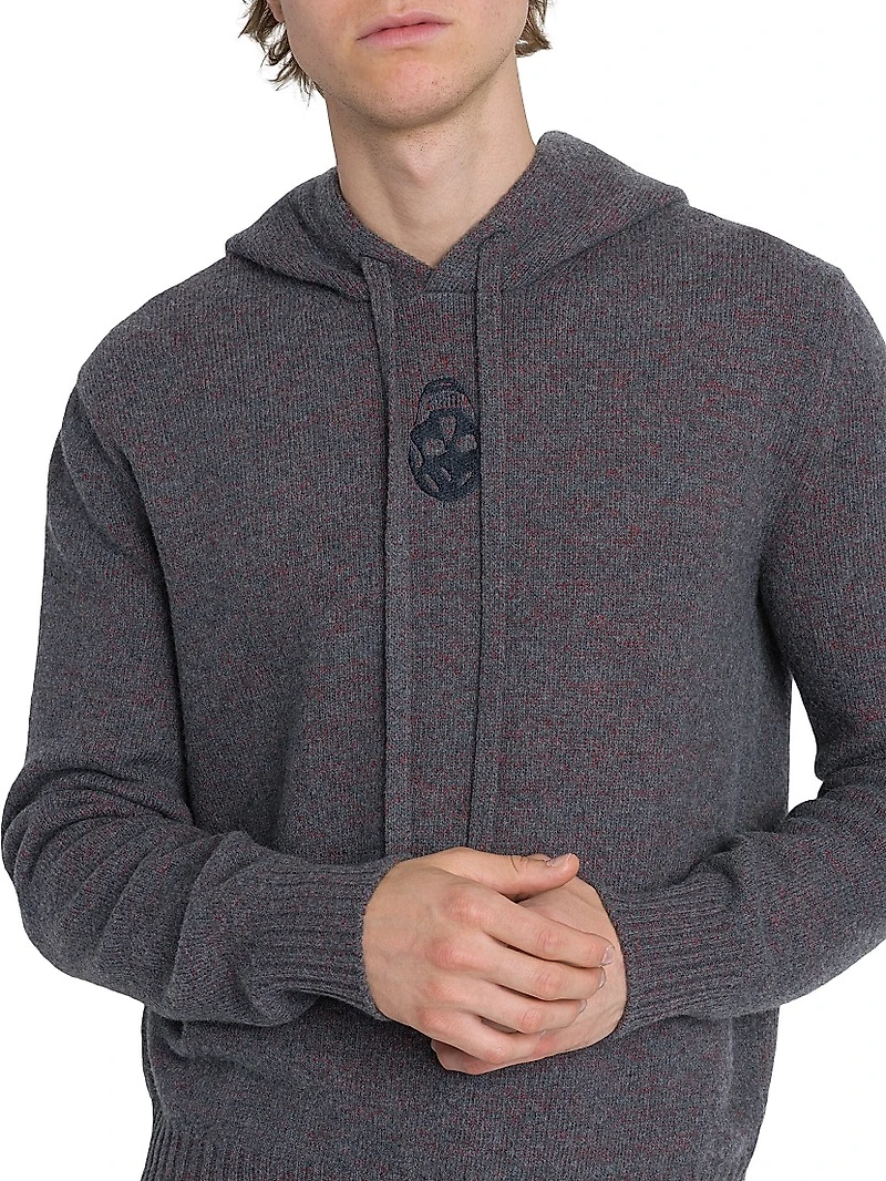 Skull Wool Knit Hoodie