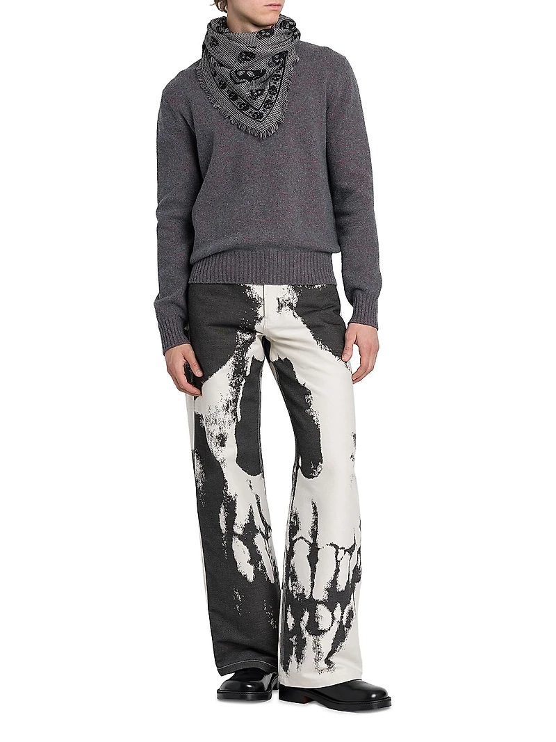 Skull Wool Knit Hoodie