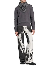 Skull Wool Knit Hoodie