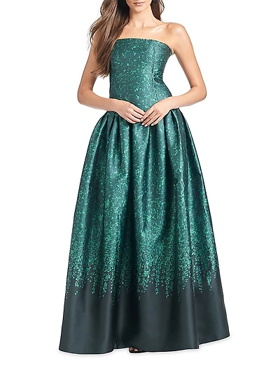 Georgina Abstract Satin Strapless Gown