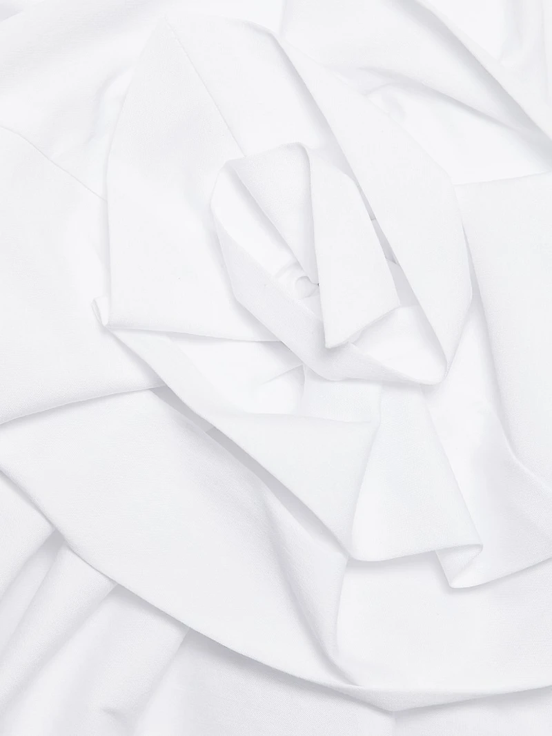 Elizee Rosette-Waist Cotton Faux-Wrap Top