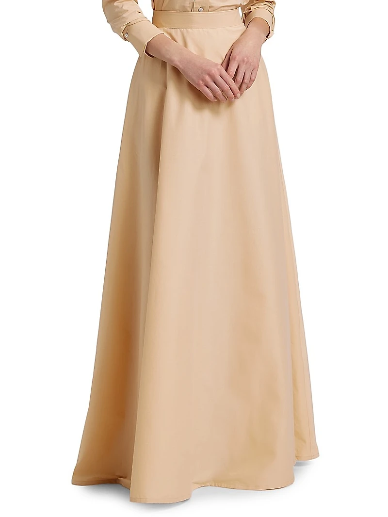 Aubry Cotton-Blend A-Line Maxi Skirt