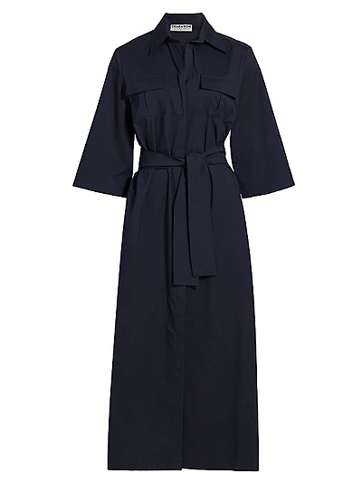 Erdid Belted Cotton Maxi Dress