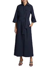 Erdid Belted Cotton Maxi Dress