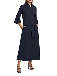 Erdid Belted Cotton Maxi Dress