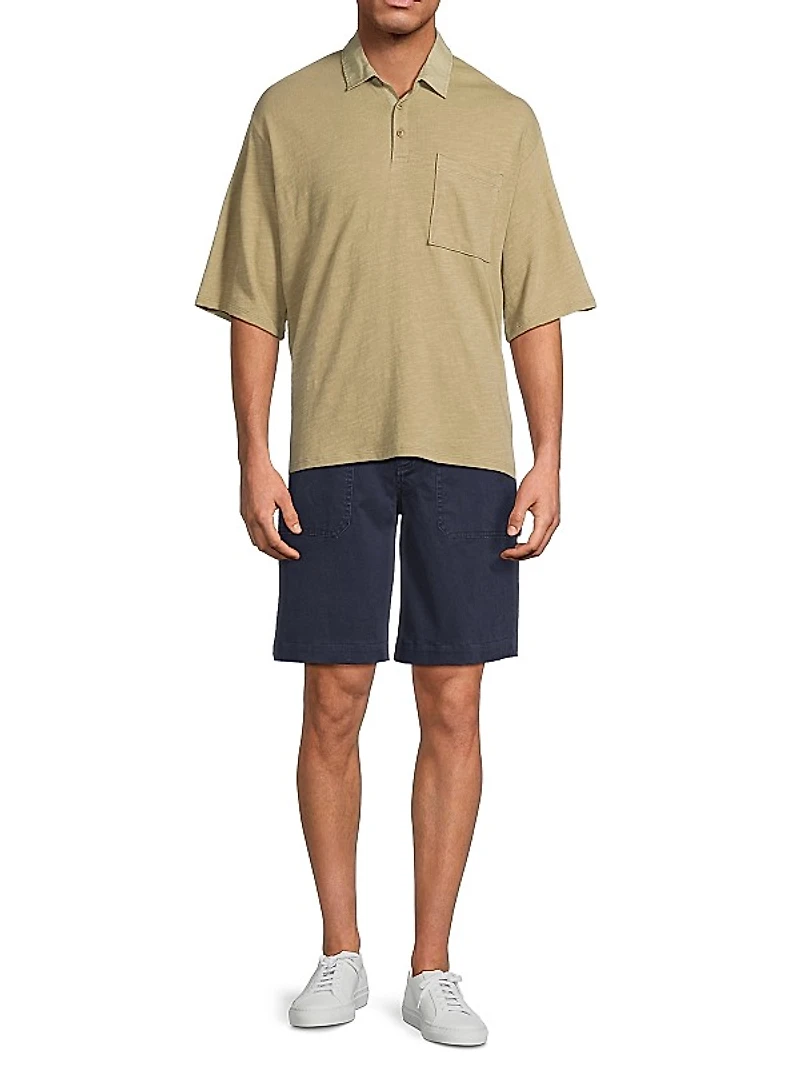 Oversized Heavy Slub Polo Shirt