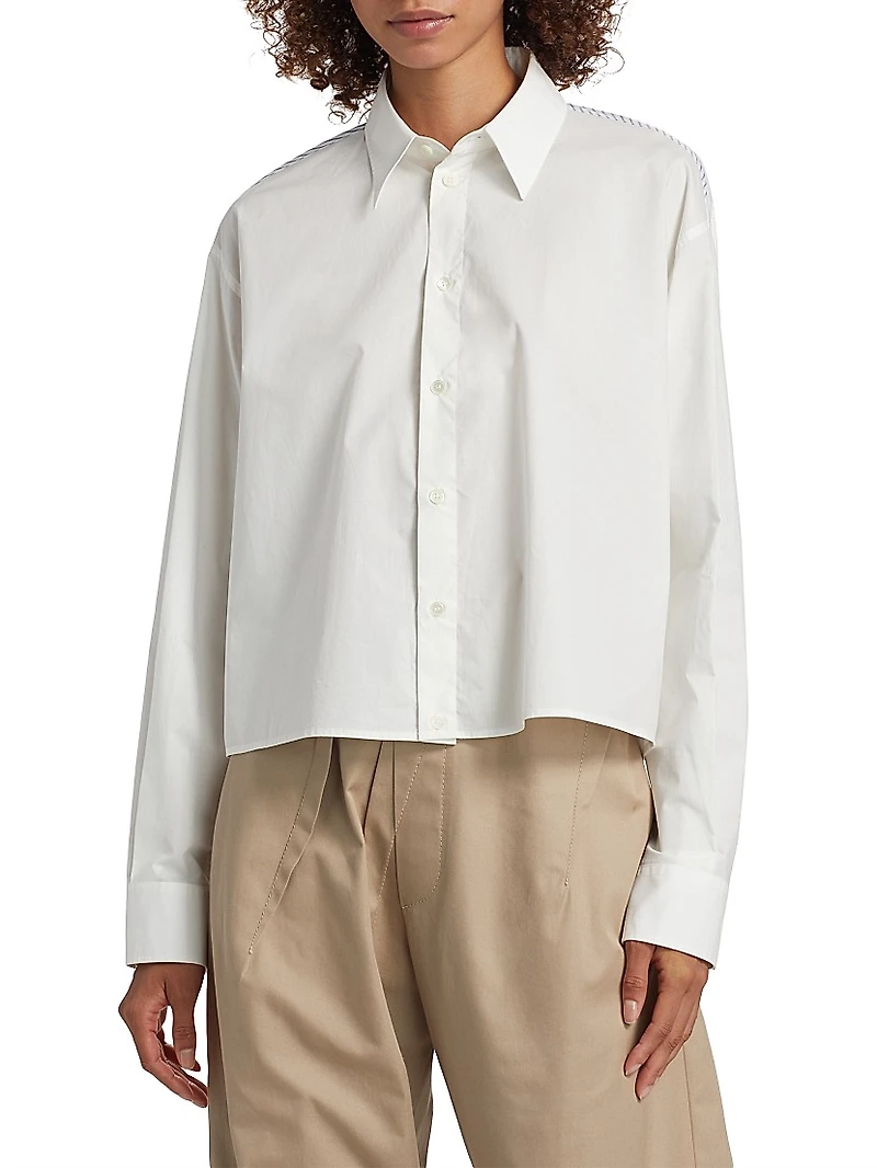 Striped Cotton Button-Front Shirt