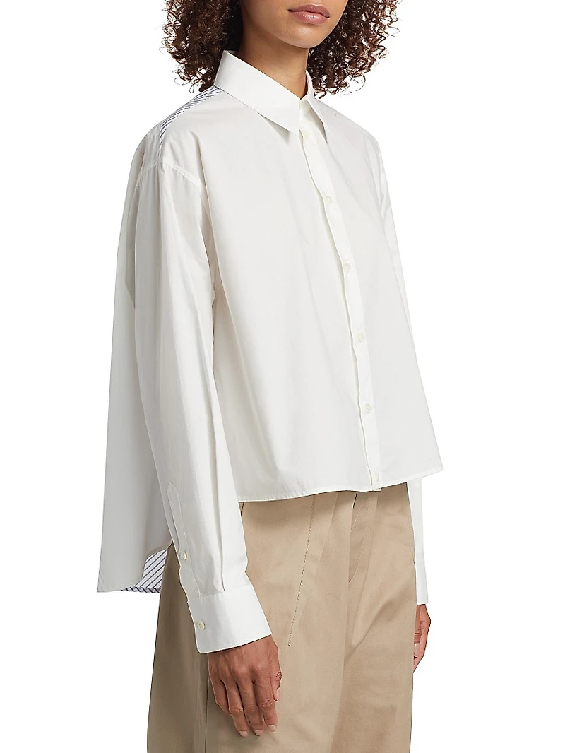 Striped Cotton Button-Front Shirt