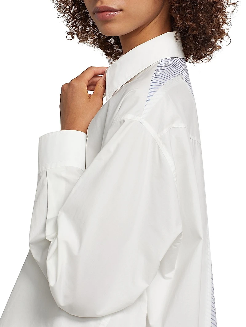 Striped Cotton Button-Front Shirt