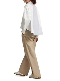 Striped Cotton Button-Front Shirt