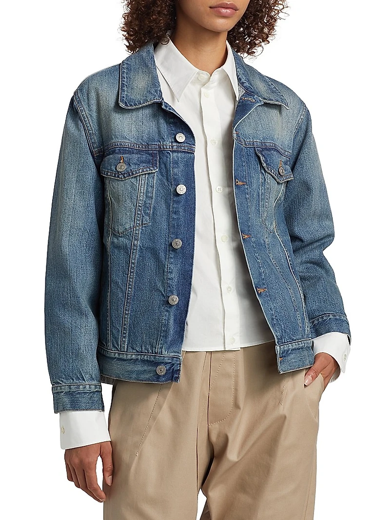 Denim Button-Front Jacket