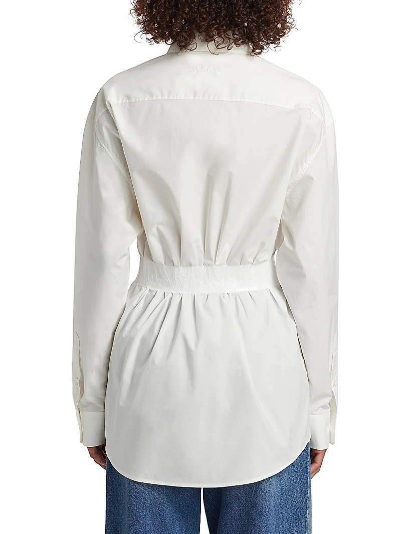 Taped Cotton Button-Front Shirt