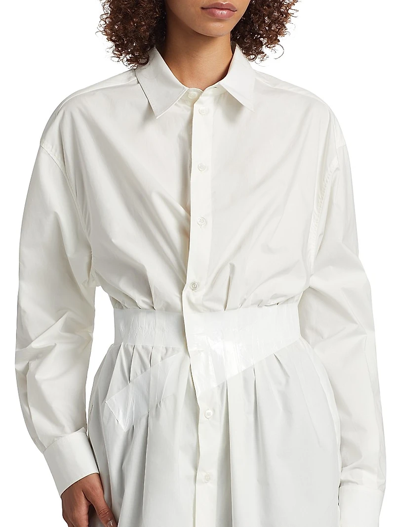 Taped Cotton Button-Front Shirt