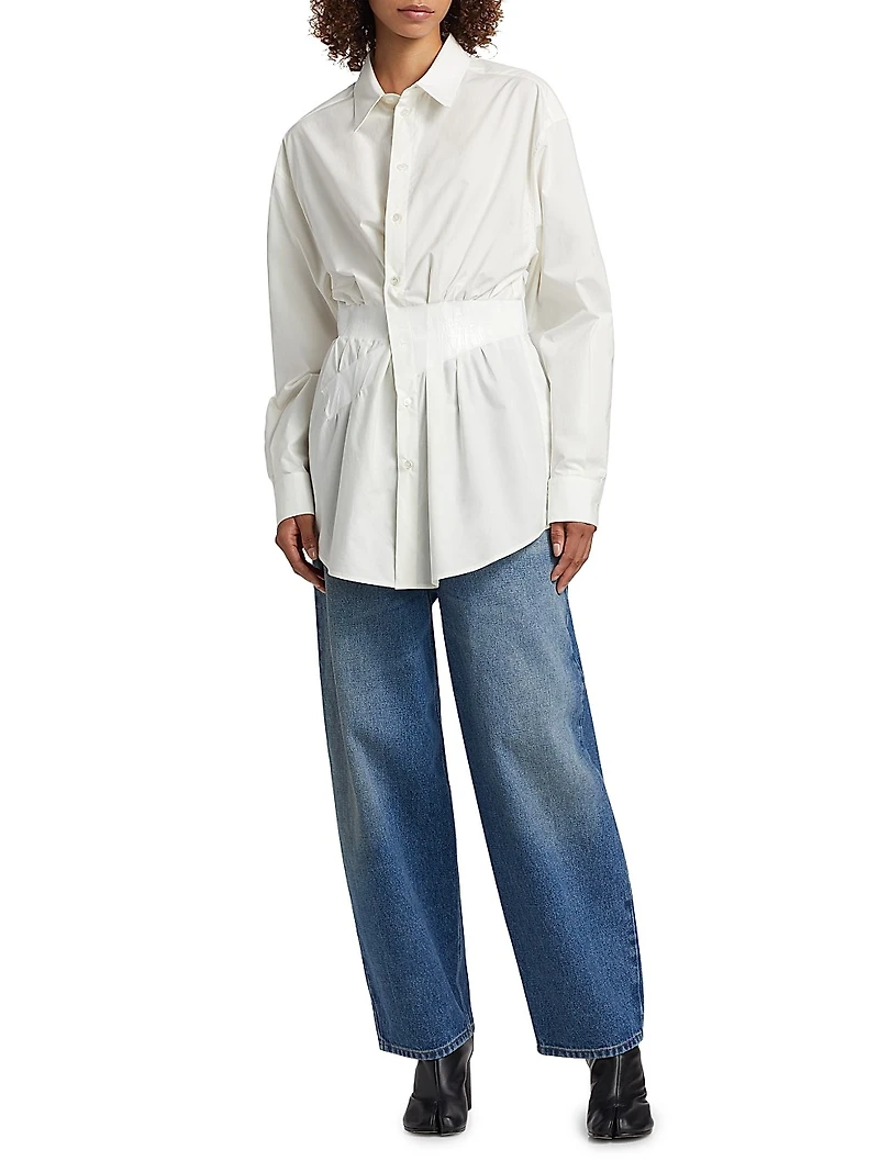 Taped Cotton Button-Front Shirt