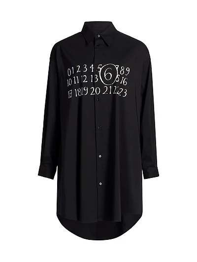 Logo Cotton-Blend Mini Shirtdress