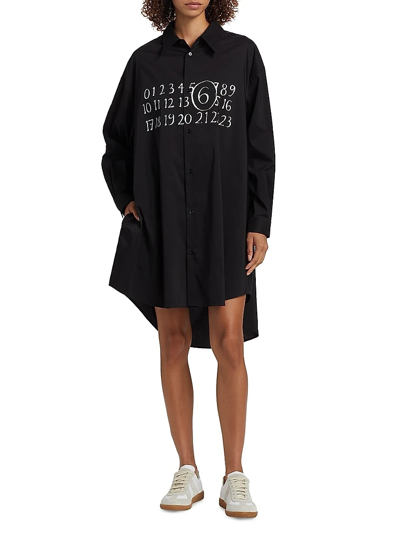 Logo Cotton-Blend Mini Shirtdress