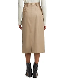 Tuck Pleat Midi-Skirt