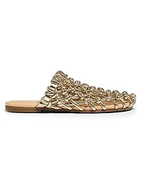 Nour Knot Woven Metallic Mules