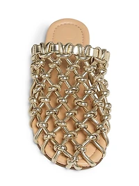 Nour Knot Woven Metallic Mules
