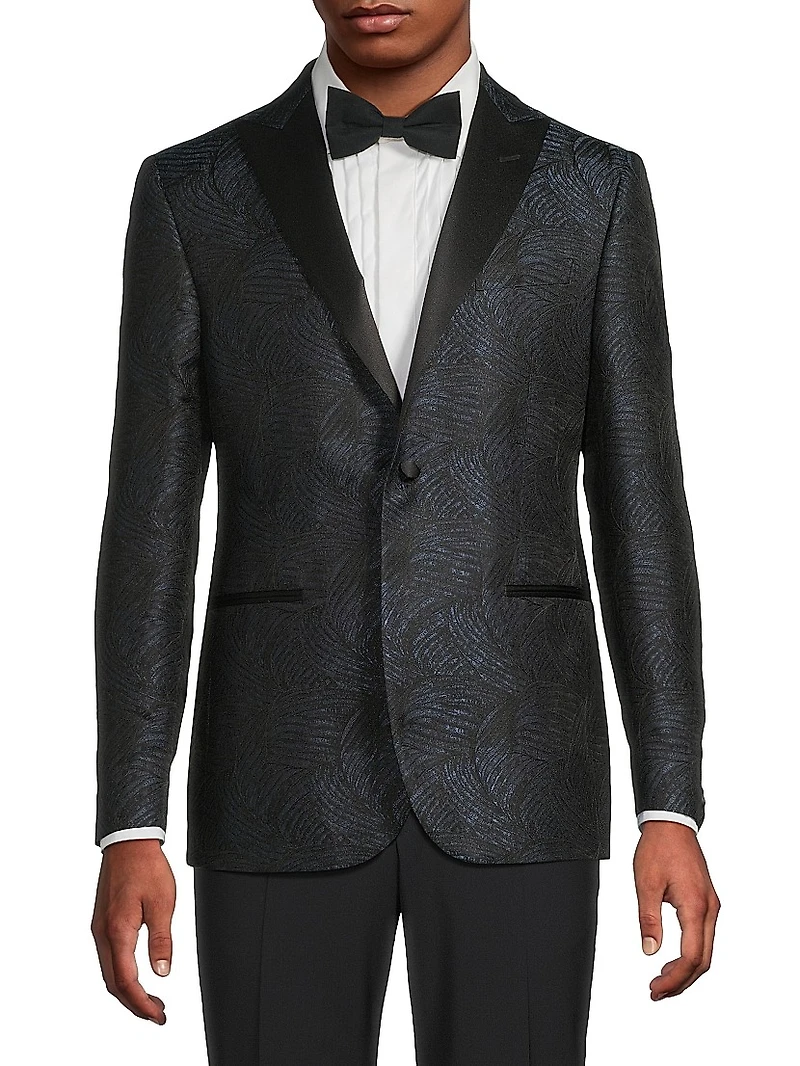 Jacquard Silk Blazer