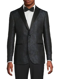 Jacquard Silk Blazer