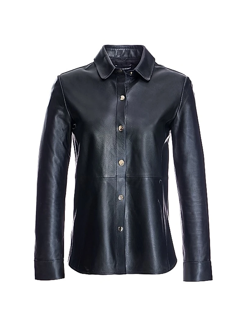 Leather Snap-Front Shirt