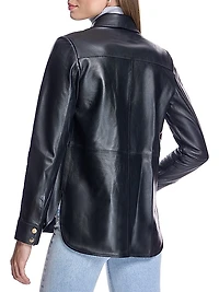 Leather Snap-Front Shirt