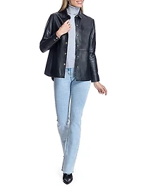 Leather Snap-Front Shirt